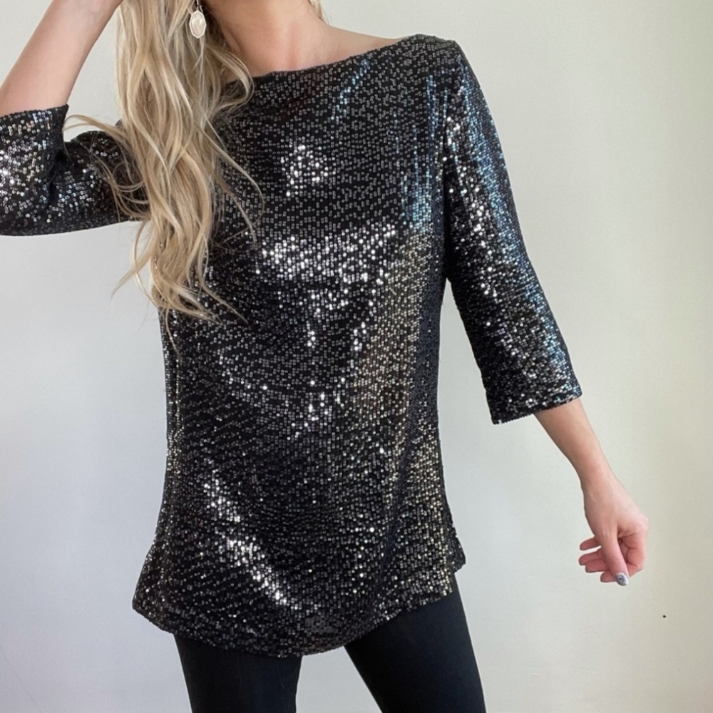 *NEW* Tory Burch silk sequin tunic top mini dress